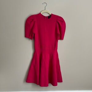 Ted Baker London Velvey Puff Sleeve Dress Size 1 (US Size 4) Magenta Pink NWT